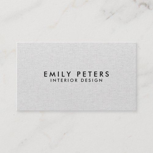 Simple Elegant Modern Gray Linen Professional Business Card