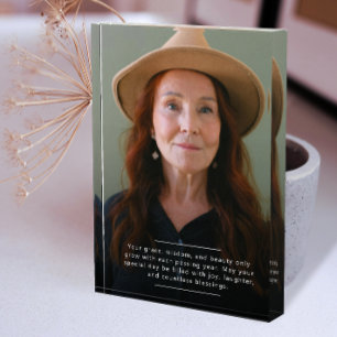 Simple Elegant Modern Lady Birthday Photo Keppsake Acrylic Award