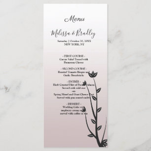 Simple Elegant Modern leaves Wedding Menu