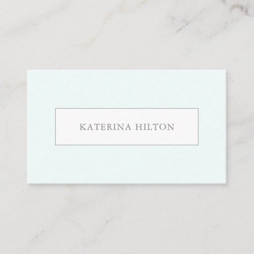 Simple Elegant Modern Light Turquoise Business Card