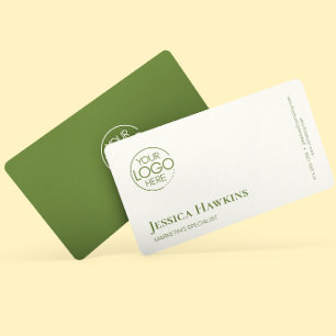 Simple Elegant Modern Logo Green Professional Business Card