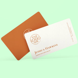 Simple Elegant Modern Logo Orange Professional Business Card