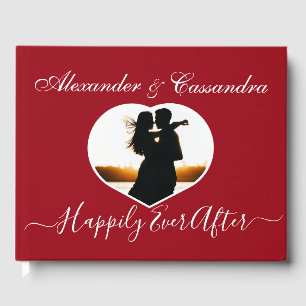 Simple Elegant Modern Minimal Classic Red wedding Guest Book