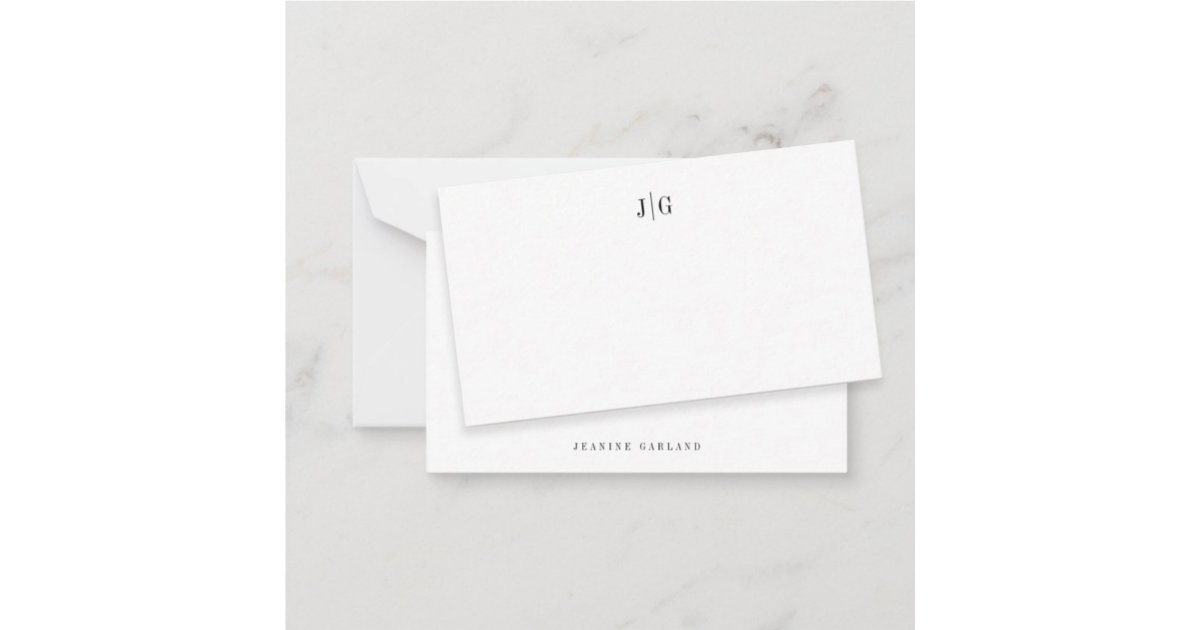 Simple Elegant Modern Monogram Note Card | Zazzle