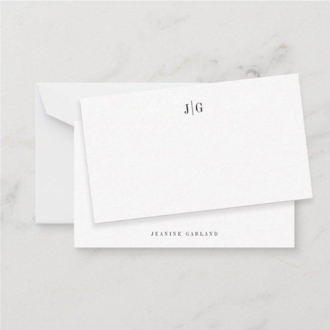 Simple Elegant Modern Monogram Note Card (Creator Uploaded)