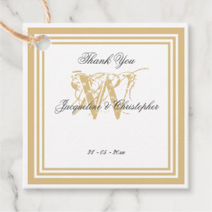 Simple Elegant Modern Monogram Thank You Favor Tags