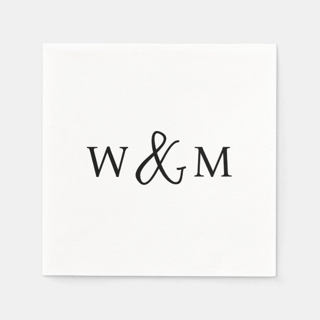 Simple Elegant Modern Monogrammed Wedding Napkins (Front)