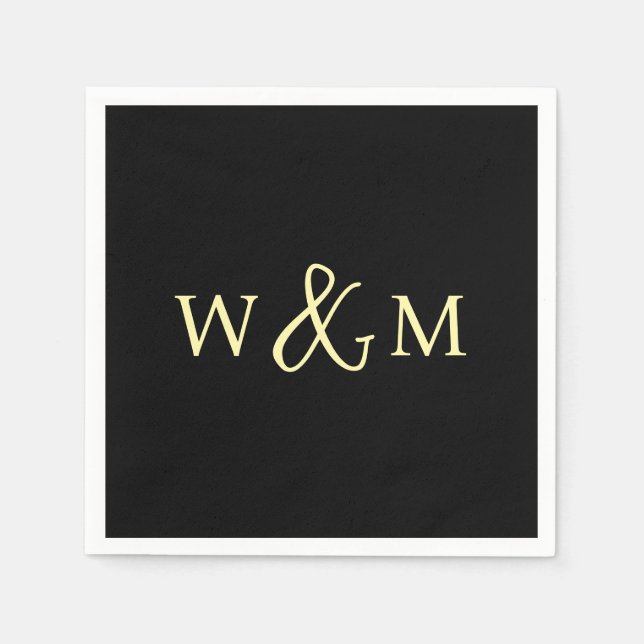 Simple Elegant Modern Monogrammed Wedding Napkins (Front)