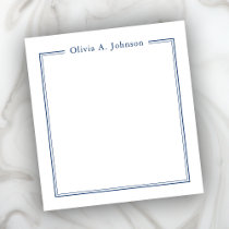 Simple Elegant Modern Navy White Notepad