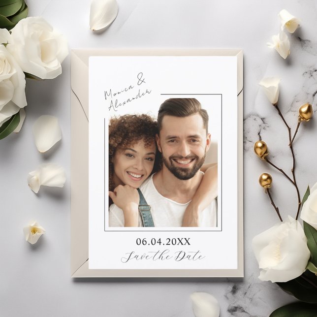 Simple elegant modern photo wedding Save the Date (Creator Uploaded)
