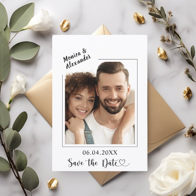 Simple elegant modern photo wedding Save the Date (Creator Uploaded)