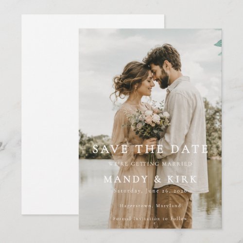 Simple Elegant Modern Photo Wedding Save the Date Invitation