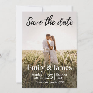 Simple Elegant Modern Photo Wedding Save the Date Invitation