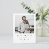 Simple Elegant Modern Photo Wedding Save the Date Invitation Postcard (Standing Front)