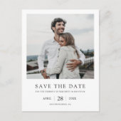 Simple Elegant Modern Photo Wedding Save the Date Invitation Postcard (Front)