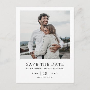 Simple Elegant Modern Photo Wedding Save the Date Invitation Postcard