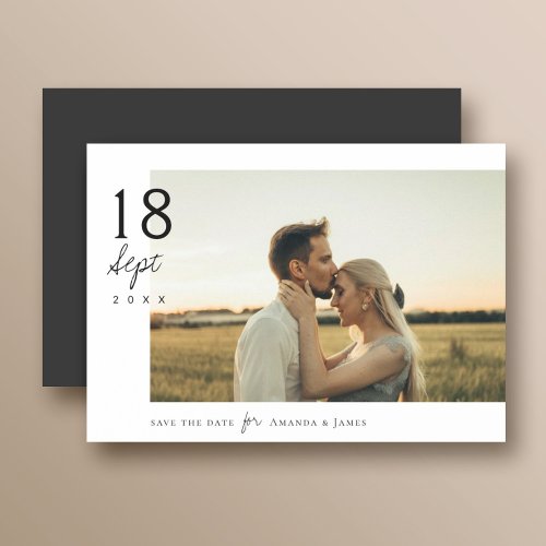 Simple Elegant Modern Photo Wedding Save the Date Magnetic Invitation