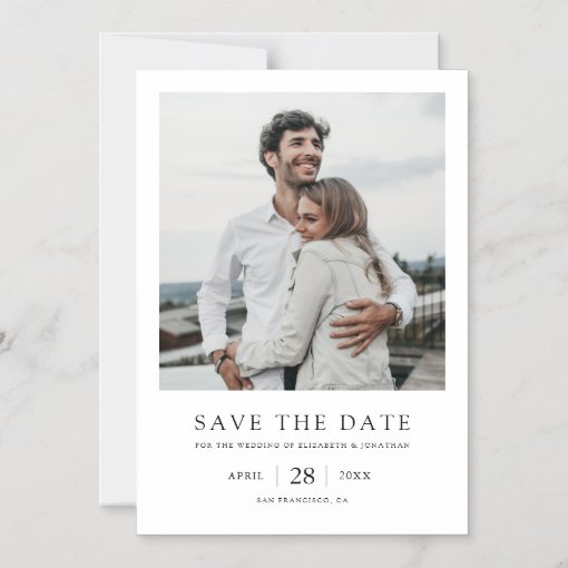 Simple Elegant Modern Photo Wedding Save the Date Magnetic Invitation ...