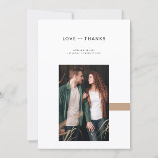 Simple Elegant Modern Photo Wedding Thank You Card