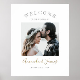 Simple Elegant Modern Photo Wedding Welcome Poster