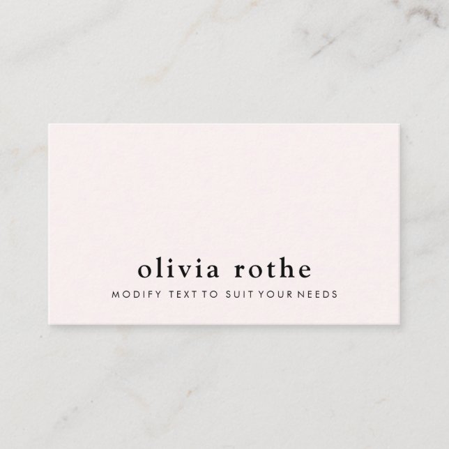 Simple Elegant Modern Pink  Business Card (Front)