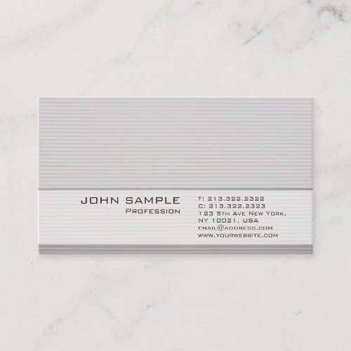 Simple Elegant Modern Professional Grey Plain Business Card