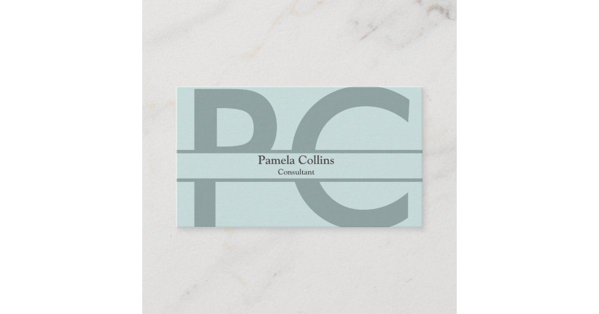 Simple Elegant Modern Professional Monogram Business Card | Zazzle