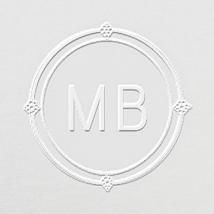 Simple Elegant Modern Script Monogram Embosser