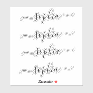 Simple Elegant Modern Script Name Sticker