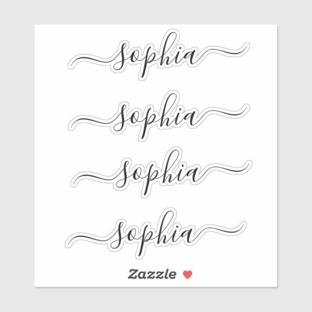 Simple Elegant Modern Script Name Sticker (Sheet)