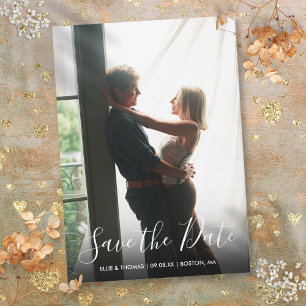 Simple Elegant Modern Script Photo Save The Date