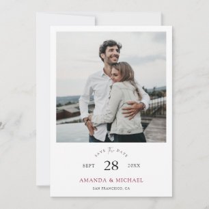 Simple Elegant Modern Script Photo Wedding Save The Date