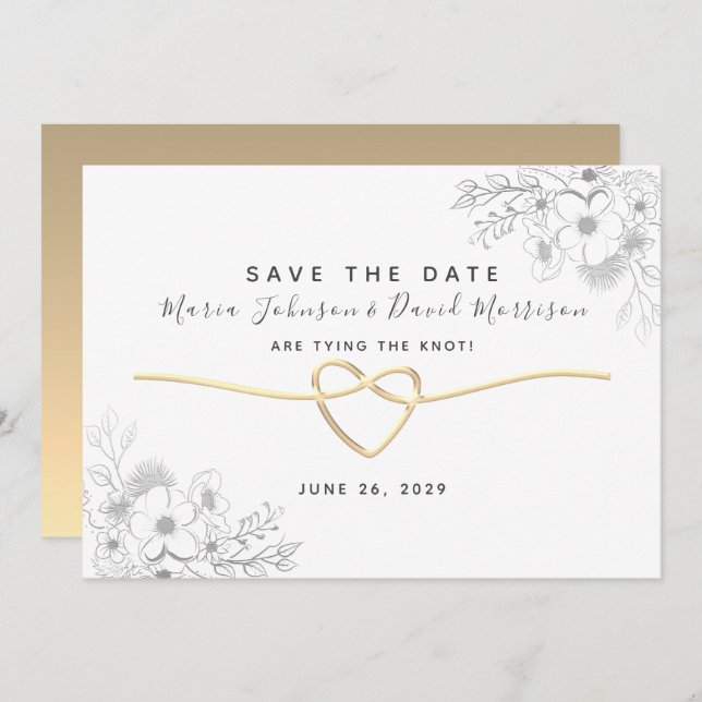 Simple Elegant Modern Script Wedding Save The Date (Front/Back)