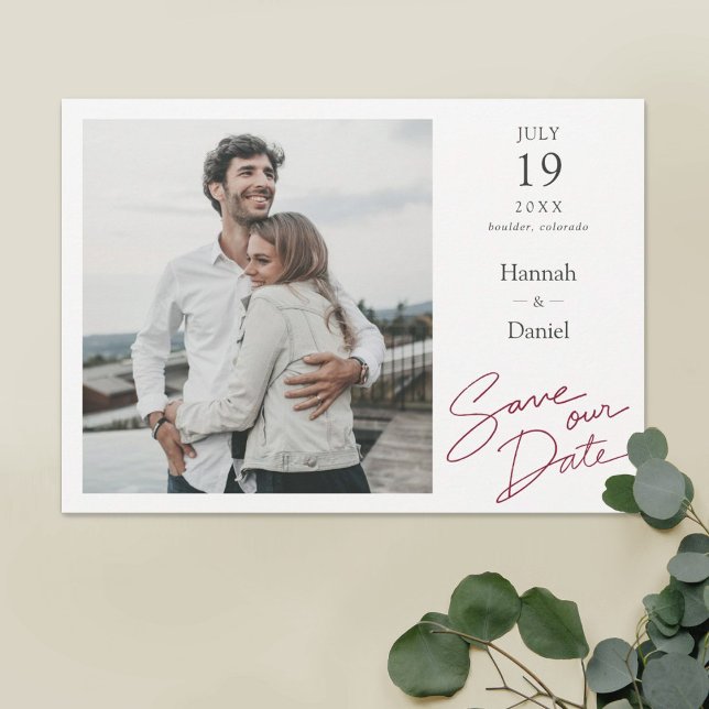 Simple Elegant Modern Script Wedding Save The Date (Creator Uploaded)
