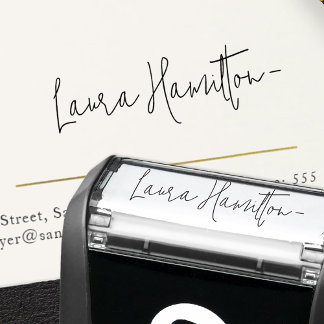 Simple elegant modern signature business  self-inking stamp