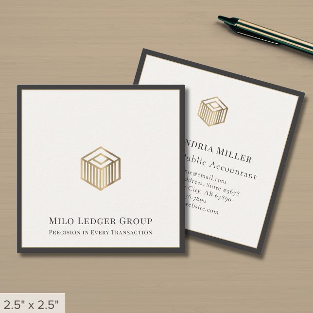 Simple Elegant Modern Square Business Card (Creator Uploaded)