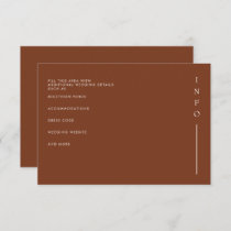 Simple Elegant Modern Terracotta Wedding Enclosure Card