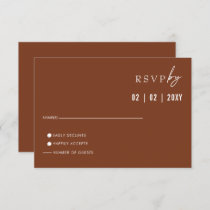 Simple Elegant Modern Terracotta Wedding   RSVP Card
