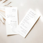 Simple Elegant Modern Wedding Ceremony Program<br><div class="desc">Design features an handwritten font and modern minimalist design. Designed to coordinate with for the «ESSENTIALS» Wedding Invitation Collection. To change details,  click «Personalize». View the collection link on this page to see all of the matching items in this beautiful design or see the collection here: https://bit.ly/3iNzQAD</div>