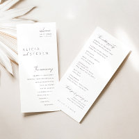 Simple Elegant Modern Wedding Ceremony Program