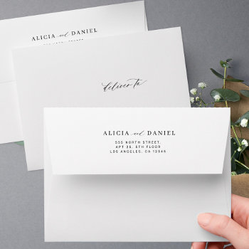 Simple Elegant Modern Wedding Return Address  Envelope by invitations_kits at Zazzle