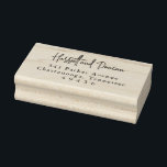 Simple Elegant Modern Wedding Rubber Stamp<br><div class="desc">Minimalist style return address rubber stamp with a simple and minimal layout featuring your names in an elegant script typography.  A modern and clean design that goes with any style of wedding invitation suite.</div>