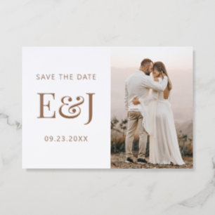 Simple Elegant Modern Wedding Save The Date Letterpress Photo Cards