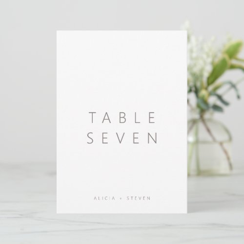 Simple Elegant Modern Wedding Table Number