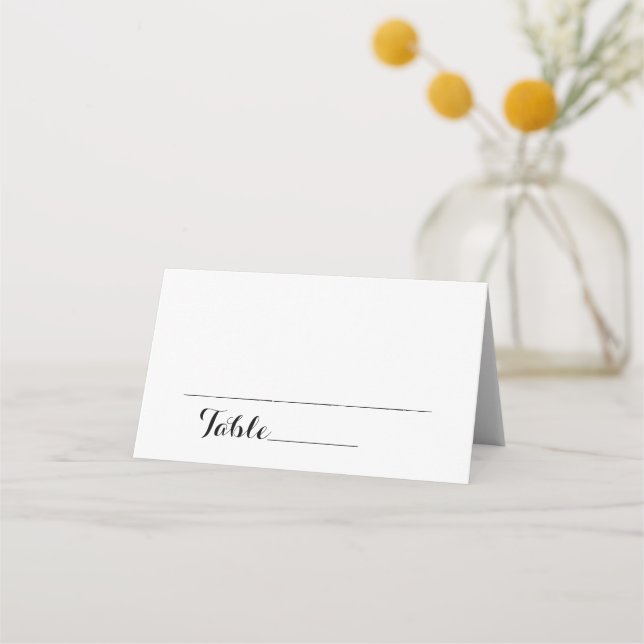 Simple Elegant Modern Wedding Table Number   Place Card (Front)