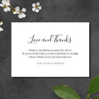 Simple Elegant Modern Wedding Thank You Card