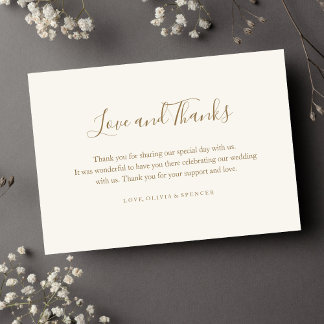 Simple Elegant Modern Wedding Thank You Card