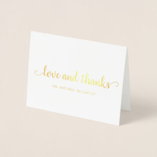 Simple Elegant Modern Wedding Thank You Foil Card