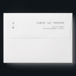 Simple Elegant Monogram A7 5x7 Wedding Invitation Envelope<br><div class="desc">Elevate your wedding stationery with the "Simple Black & White Calligraphy Elegant Wedding" envelope. Featuring sleek black calligraphy on a clean white background, this envelope is perfect for 5x7 cards. Its pre-printed return address ensures easy mailing, adding sophistication to your invitations or thank-you cards. Ideal for couples seeking elegance and...</div>