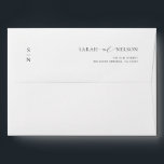 Simple Elegant Monogram A7 5x7 Wedding Invitation Envelope<br><div class="desc">Elevate your wedding stationery with the "Simple Black & White Calligraphy Elegant Wedding" envelope. Featuring sleek black calligraphy on a clean white background, this envelope is perfect for 5x7 cards. Its pre-printed return address ensures easy mailing, adding sophistication to your invitations or thank-you cards. Ideal for couples seeking elegance and...</div>